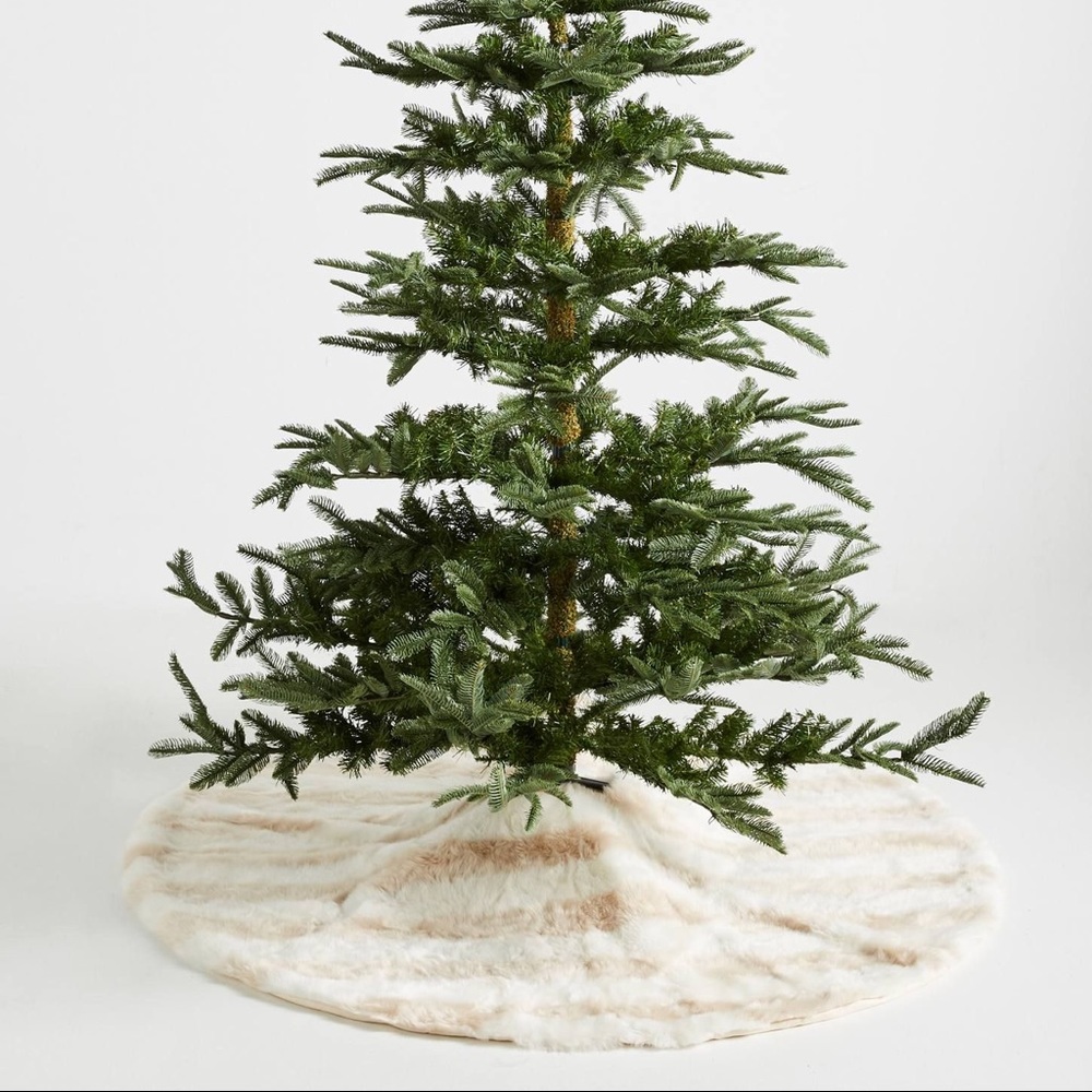 Anthropologie Patterned Faux Fur Tree Skirt